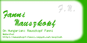 fanni mauszkopf business card